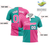 Custom Purple Aqua Four Squares Design Performance Polo Shirt