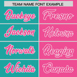 Custom Aqua Pink Four Squares Design Performance Polo Shirt