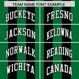 Custom Black Kelly Green Vertical Stripes Design Performance Polo Shirt