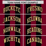 Custom Black Crimson Vertical Stripes Design Performance Polo Shirt