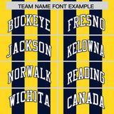 Custom Navy Gold Vertical Stripes Design Performance Polo Shirt
