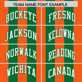 Custom Kelly Green Orange Vertical Stripes Design Performance Polo Shirt