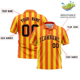 Custom Orange Gold Vertical Stripes Design Performance Polo Shirt