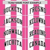 Custom White Pink Vertical Stripes Design Performance Polo Shirt