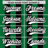 Custom Black Kelly Green Vertical Stripes Design Performance Polo Shirt