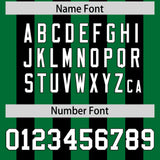 Custom Black Kelly Green Vertical Stripes Design Performance Polo Shirt