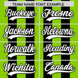 Custom Black Neon Green Vertical Stripes Design Performance Polo Shirt