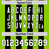 Custom Black Neon Green Vertical Stripes Design Performance Polo Shirt