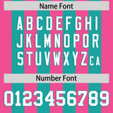 Custom Aqua Pink Vertical Stripes Design Performance Polo Shirt