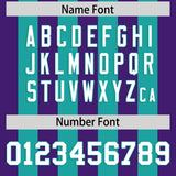 Custom Aqua Purple Vertical Stripes Design Performance Polo Shirt