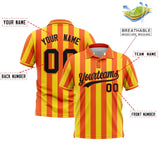 Custom Orange Gold Vertical Stripes Design Performance Polo Shirt