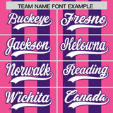 Custom Purple Pink Vertical Stripes Design Performance Polo Shirt
