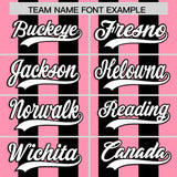 Custom Black Light Pink Vertical Stripes Design Performance Polo Shirt