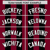 Custom Black Crimson Vertical Stripes Design Performance Polo Shirt