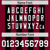 Custom Black Crimson Vertical Stripes Design Performance Polo Shirt