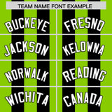 Custom Black Neon Green Vertical Stripes Design Performance Polo Shirt