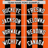 Custom Black Orange Vertical Stripes Design Performance Polo Shirt