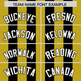 Custom Black Old Gold Vertical Stripes Design Performance Polo Shirt