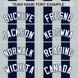 Custom Navy Silver Vertical Stripes Design Performance Polo Shirt