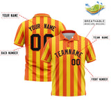 Custom Orange Gold Vertical Stripes Design Performance Polo Shirt