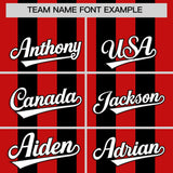 Custom Black Red Vertical Stripes Design Performance Polo Shirt