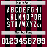 Custom Black Crimson Vertical Stripes Design Performance Polo Shirt