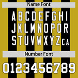 Custom Black Old Gold Vertical Stripes Design Performance Polo Shirt