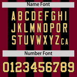 Custom Black Crimson Vertical Stripes Design Performance Polo Shirt