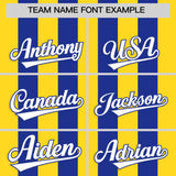 Custom Royal Gold Vertical Stripes Design Performance Polo Shirt