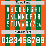 Custom Kelly Green Orange Vertical Stripes Design Performance Polo Shirt