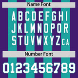 Custom Aqua Purple Vertical Stripes Design Performance Polo Shirt