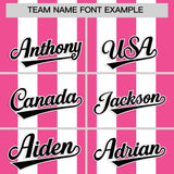 Custom White Pink Vertical Stripes Design Performance Polo Shirt