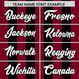 Custom Black Crimson Vertical Stripes Design Performance Polo Shirt