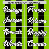 Custom Black Neon Green Vertical Stripes Design Performance Polo Shirt