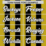 Custom Black Old Gold Vertical Stripes Design Performance Polo Shirt