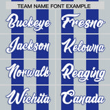 Custom Royal Silver Vertical Stripes Design Performance Polo Shirt
