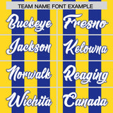 Custom Royal Gold Vertical Stripes Design Performance Polo Shirt