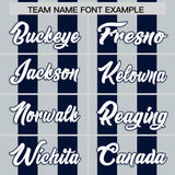 Custom Navy Silver Vertical Stripes Design Performance Polo Shirt