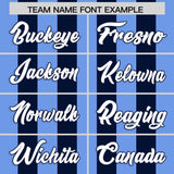 Custom Navy Light Blue Vertical Stripes Design Performance Polo Shirt