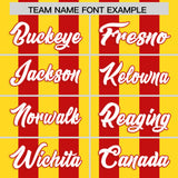 Custom Red Gold Vertical Stripes Design Performance Polo Shirt