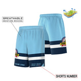Fans-Made | Custom Red Black-Light Blue Basketball Shorts-Arizona Driven ¨C Available for Reorder