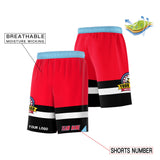 Fans-Made | Custom Red Black-Light Blue Basketball Shorts-Arizona Driven ¨C Available for Reorder