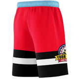 Fans-Made | Custom Red Black-Light Blue Basketball Shorts-Arizona Driven ¨C Available for Reorder