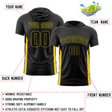 Custom Black Hoodie Short Sleeves Quick Dry Lightweight