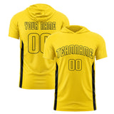 Custom Black Hoodie Short Sleeves Quick Dry Lightweight