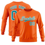Custom Orange Classic Style Personalized Uniform Pullover Hoodie