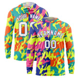 Custom Royal Pink-Neon Green Personalized Camo Design Quick Dry Lightweight Hoodie