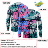 Custom Pink Powder Blue-Navy Personalized Camo Design Quick Dry Lightweight Hoodie