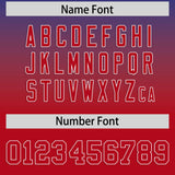 Custom Royal Red Varsity Full-Snap Letterman Gradient Hoodie Jacket