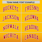 Custom Yellow Red Varsity Full-Snap Letterman Gradient Hoodie Jacket